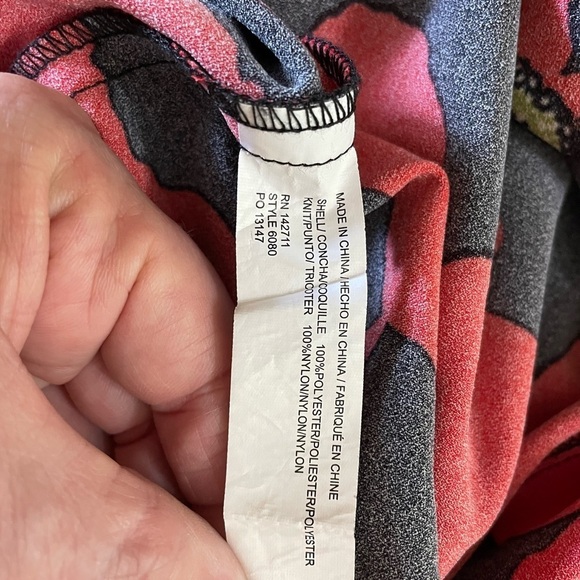 Eloquii Floral Asymmetrical Hem Skirt Red/Black Plus size 22 - Picture 9 of 12